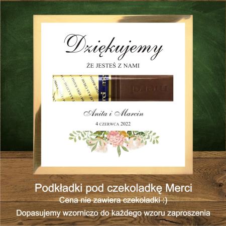 Podkładki pod czekoladkę Merci kwadratowe